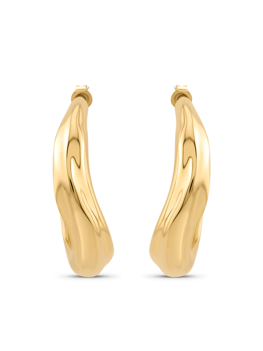 FLUIDITY CHAIN HOOPS IN GOLD