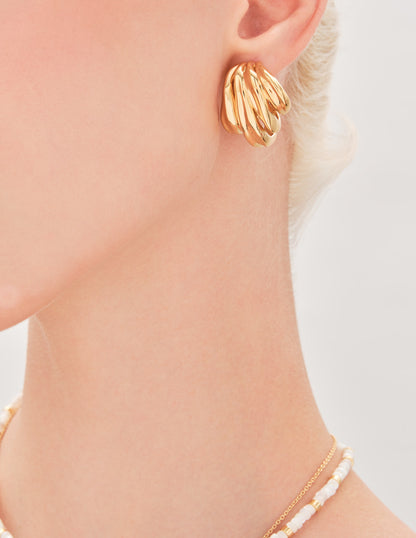 Fluidity Graduated Layer Hoops In Gold