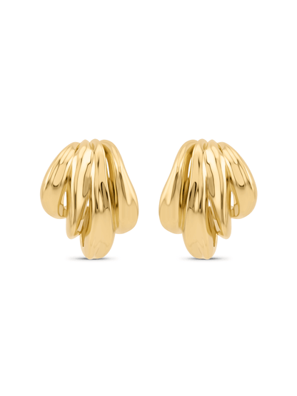 Fluidity Graduated Layer Hoops In Gold