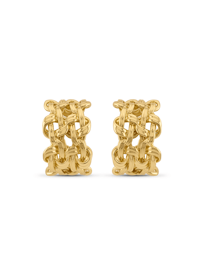 Icons Knotted Chain Hoops In Gold