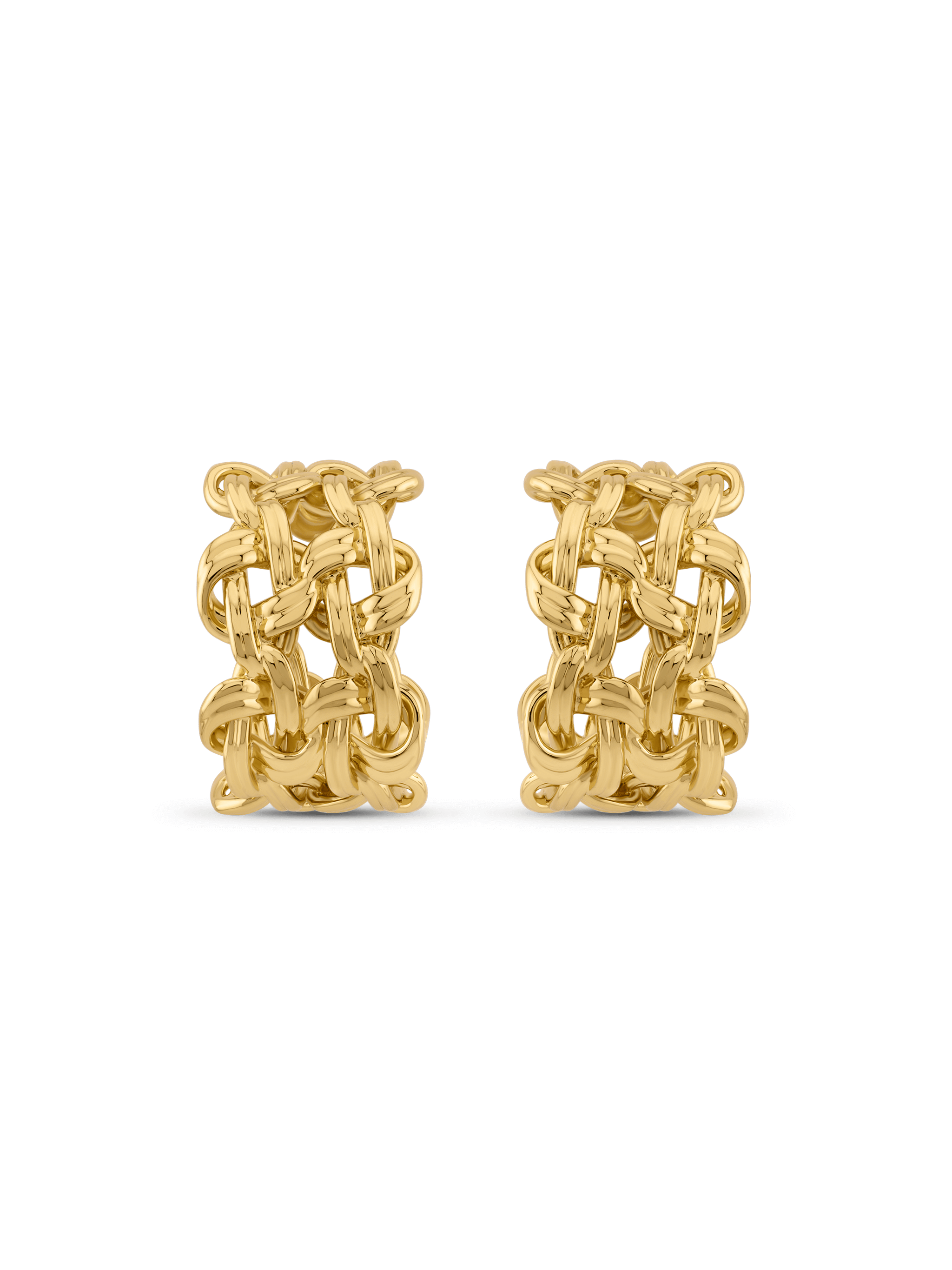 Icons Knotted Chain Hoops In Gold