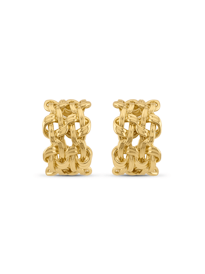 Icons Knotted Chain Hoops In Gold