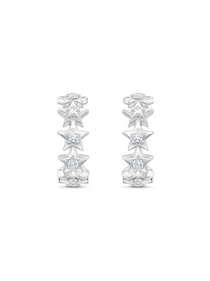 Celestial Starry Hoops In Silver