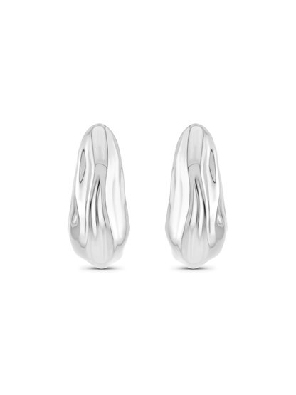 Fluidity Hoops in Silver