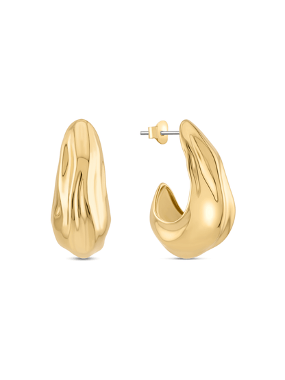 Fluidity Hoops in Gold
