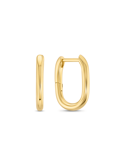 Skinny Oval Hoops in Gold