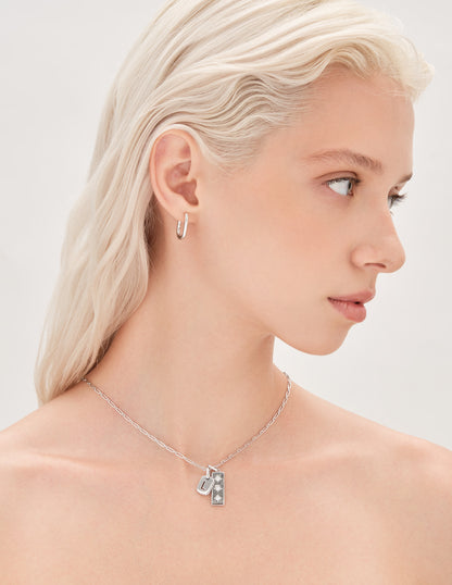 Skinny Oval Hoops in Silver