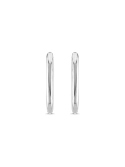 Skinny Oval Hoops in Silver