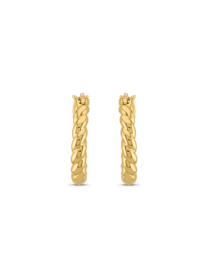 Vintage Twist Hoops In Gold