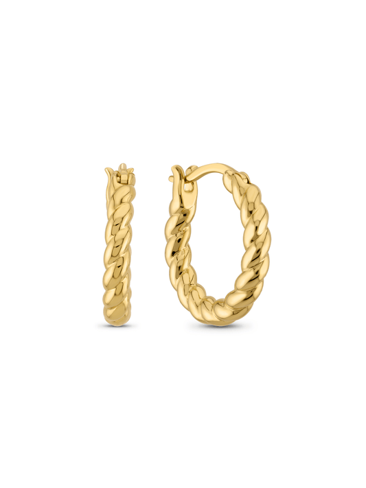 Vintage Twist Hoops In Gold