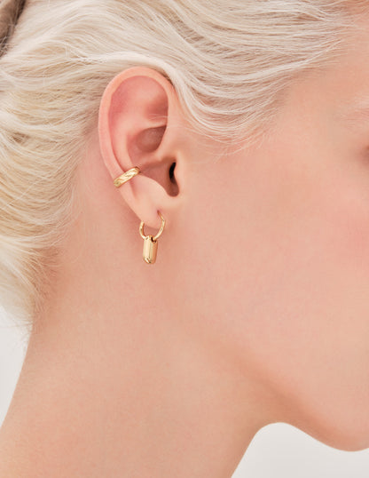 Tag Drop Hoops In Silver