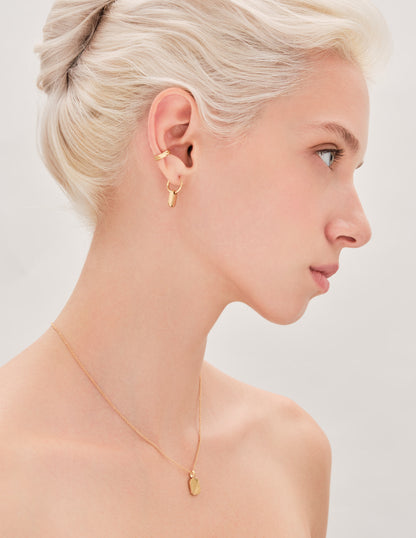 Tag Drop Hoops In Silver