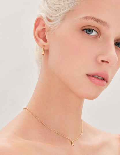 Oval Hoops In Gold