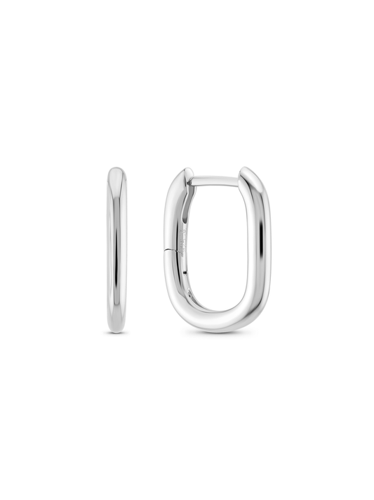Oval Hoops In Silver