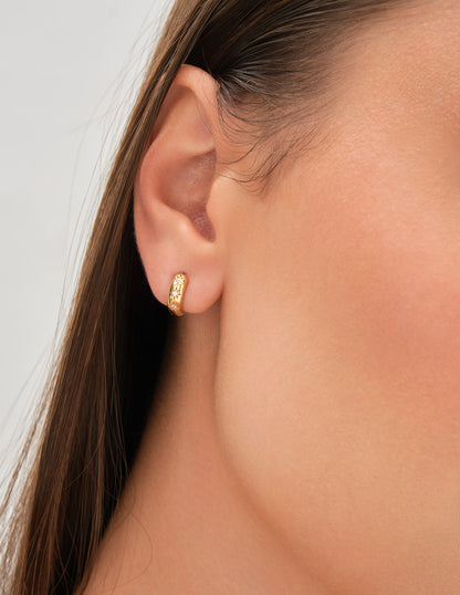 Celestial 3 Star Mini Hoop In Gold