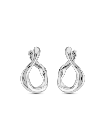 Fluidity Molten Wrap Hoops In Silver