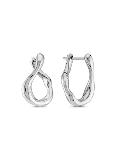 Fluidity Molten Wrap Hoops In Silver