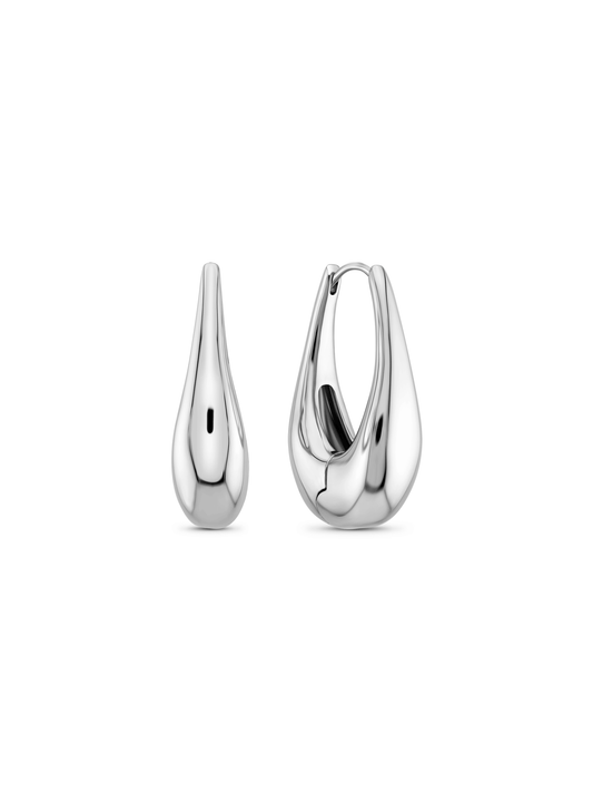 Fluidity Molten Hoops in Silver