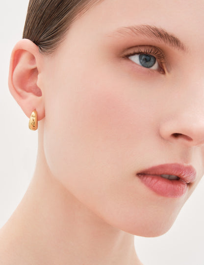 Seamless Rounded Earrings in Gold