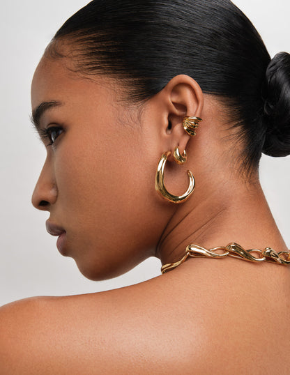 Seamless Rounded Earrings in Gold