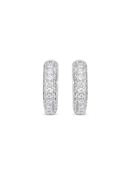Round Pavé Hoops In Silver
