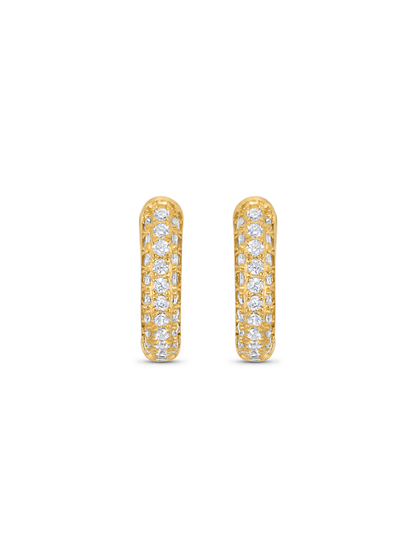 Round Pavé Hoops In Gold