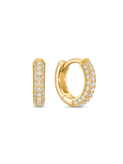 Round Pavé Hoops In Gold
