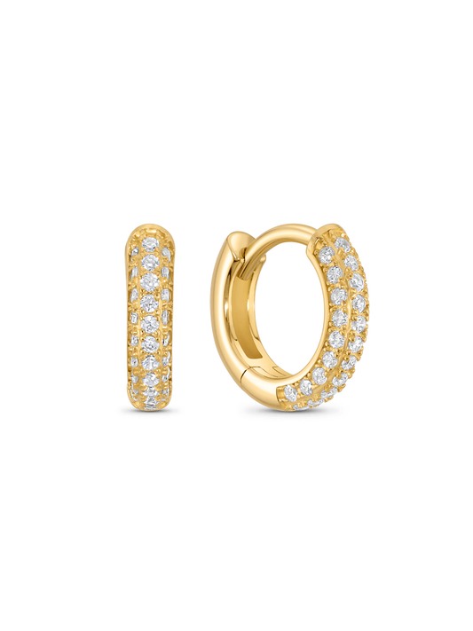 Round Pavé Hoops In Gold