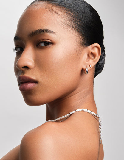 Seamless Chunky Rounded Earrings in Silver