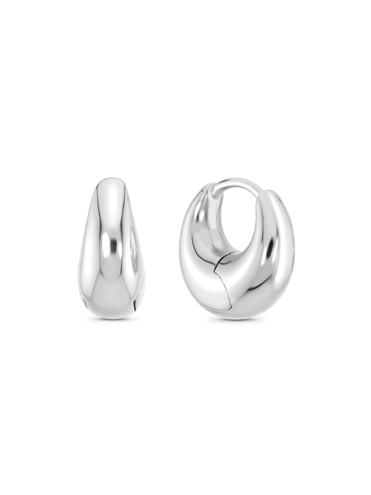 Seamless Chunky Rounded Earrings in Silver