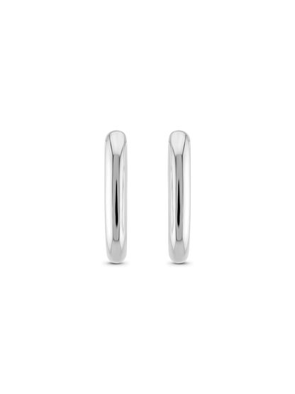 Smooth Hinge Hoops In Silver
