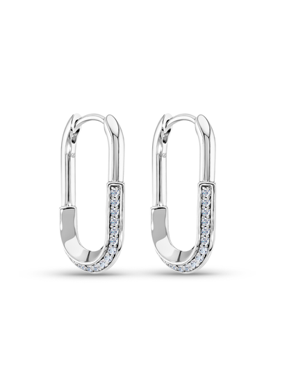 Linked Pavé Hoops In Silver