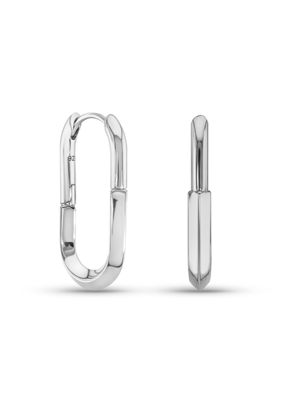 Linked Plain Hoops In Silver