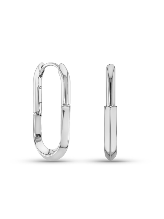 Linked Plain Hoops In Silver