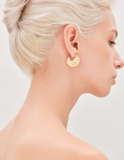 Aurum Disc Hoops In Gold