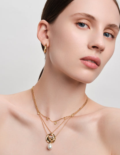 Aurum Molten Hoop Earrings in Gold