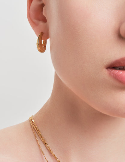 Aurum Molten Hoop Earrings in Gold
