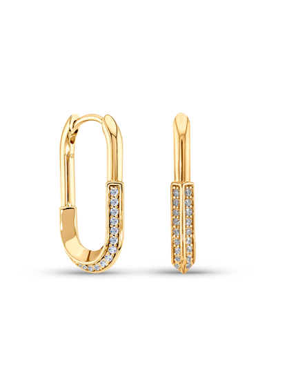 Linked Pavé Hoops In Gold