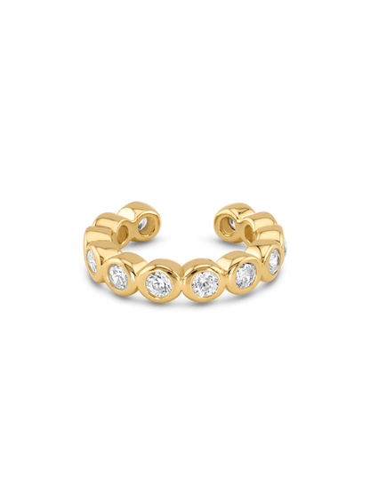 Clear Crystal Ear Cuff In Gold