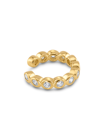 Clear Crystal Ear Cuff In Gold