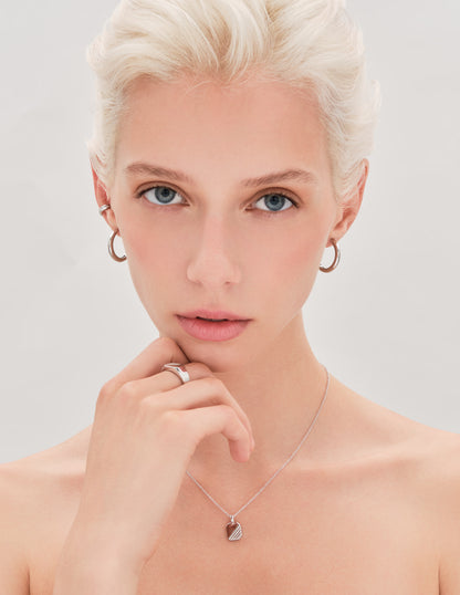 Curved Ear Cuff In Silver