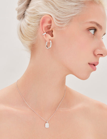 Curved Ear Cuff In Silver