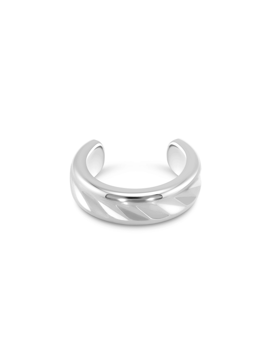 Curved Ear Cuff In Silver