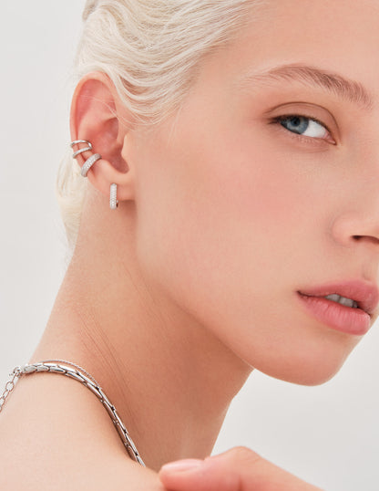 Pavé Ear Cuff In Silver