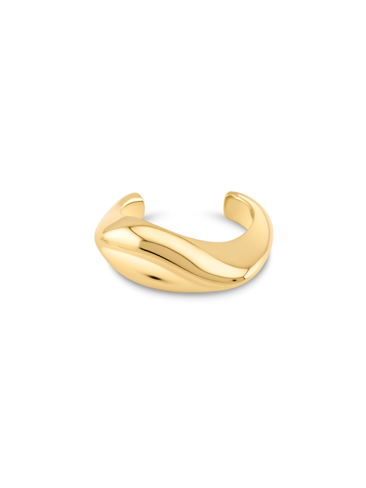 Fluidity Single Ear Cuff In Gold