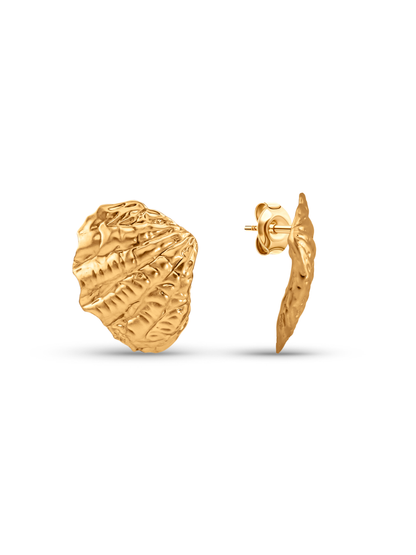 Oversized Shell Studs In Gold