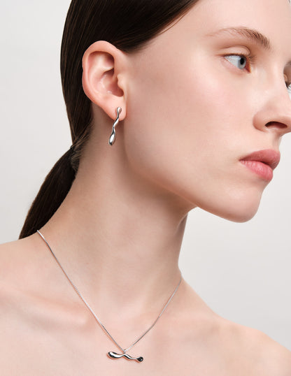 Fluidity Mismatch Studs In Silver