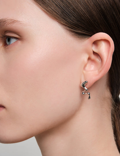 Fluidity Mismatch Studs In Silver