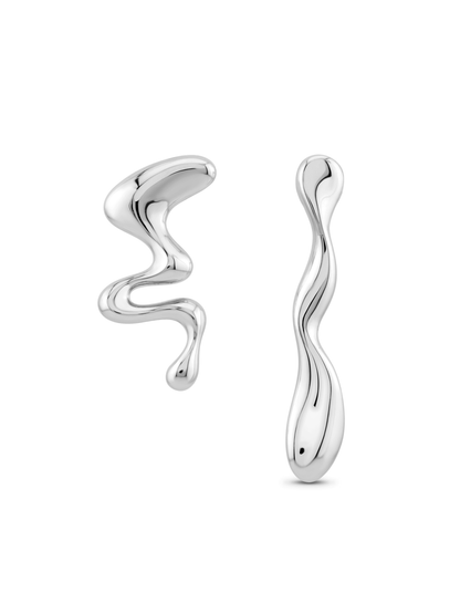 Fluidity Mismatch Studs In Silver