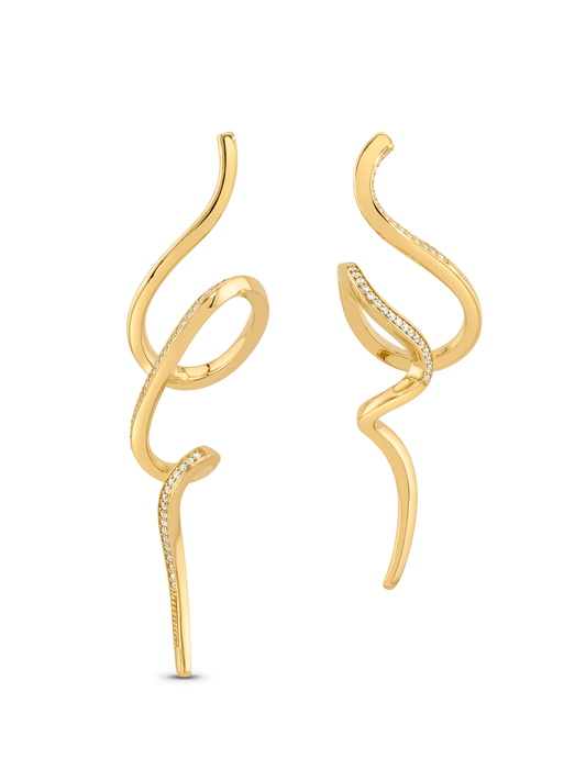 Entwined Squiggle Pavé Drop Studs